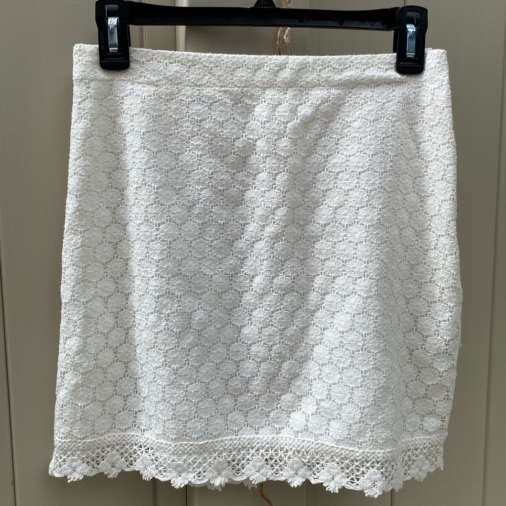 Frenchi Flora Lace White Pencil Skirt